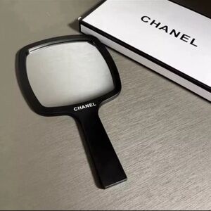 Chanel Black Handheld Mirror